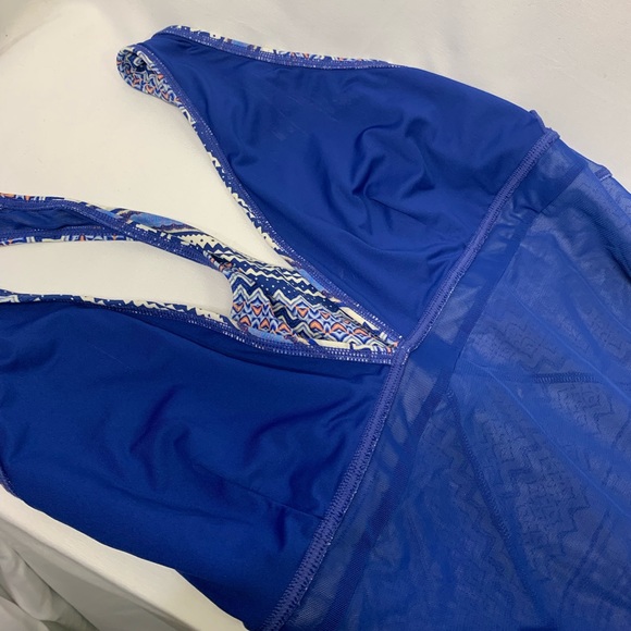 BOGO Sea Level Australia V Neck One Piece Swimsuit Blue White Pink Women Size 14 - Picture 11 of 13